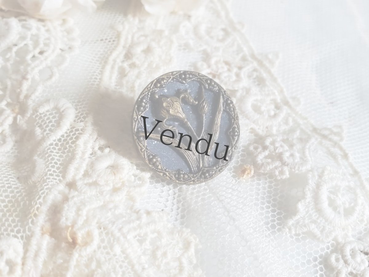 画像3: フランス 19世紀末 メタルボタン イリス  22mm (3)