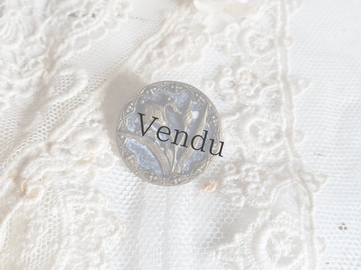 画像5: フランス 19世紀末 メタルボタン イリス  22mm (5)