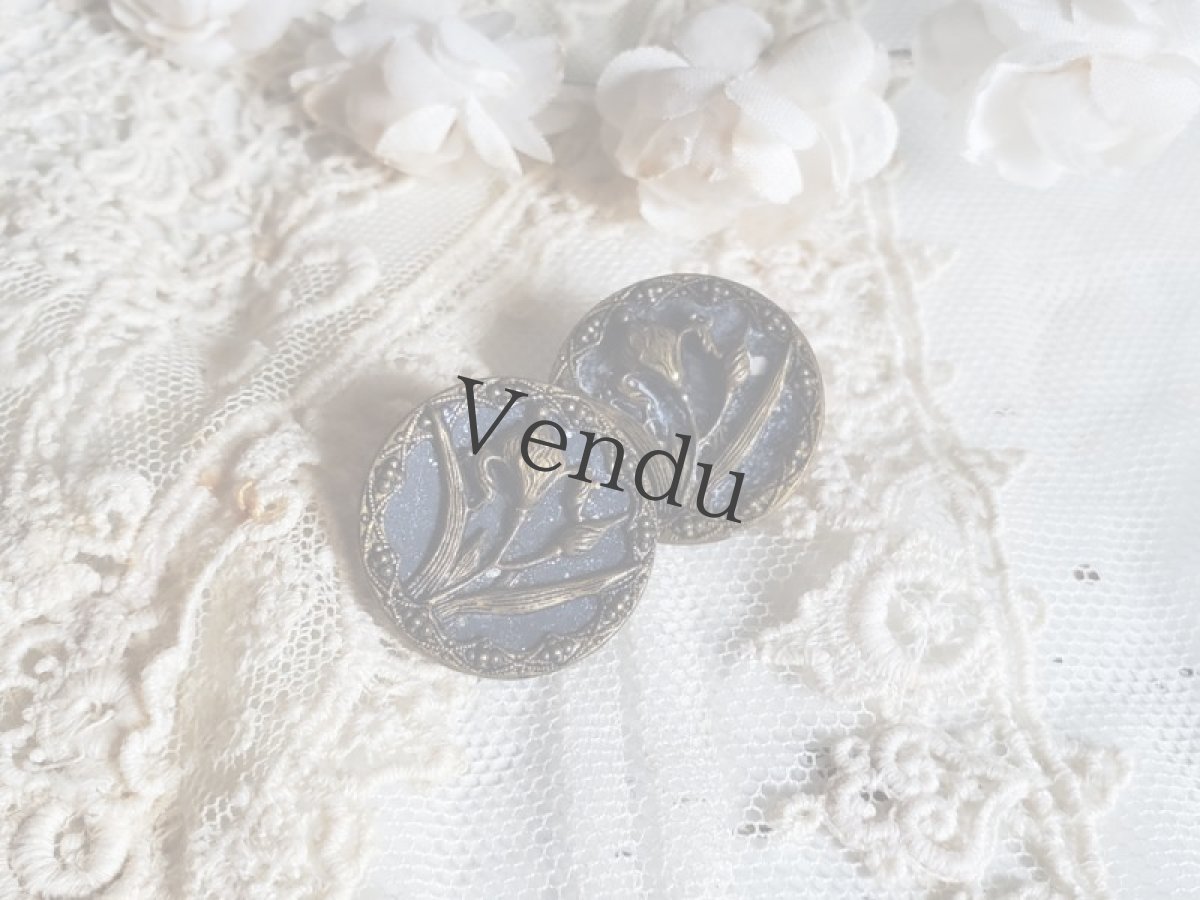 画像6: フランス 19世紀末 メタルボタン イリス  22mm (6)