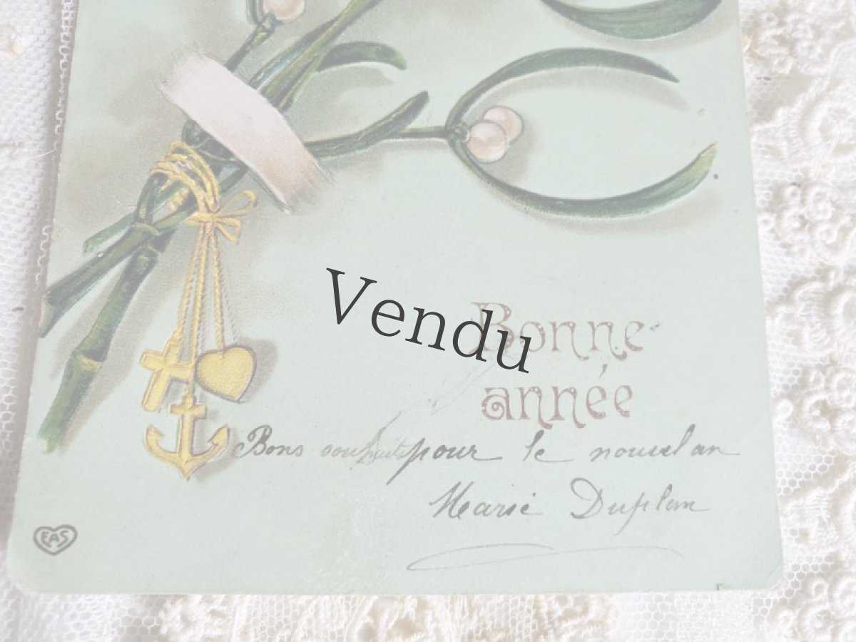 画像4: フランス 1900-30年 ヤドリギ BONNE ANNÉE ポストカードB (4)