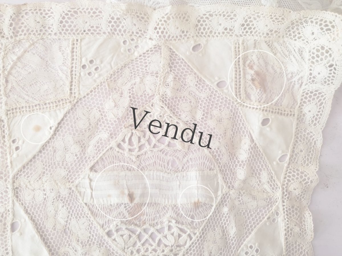 画像6: フランスアンティーク　ノルマンディレースのドイリー (6)