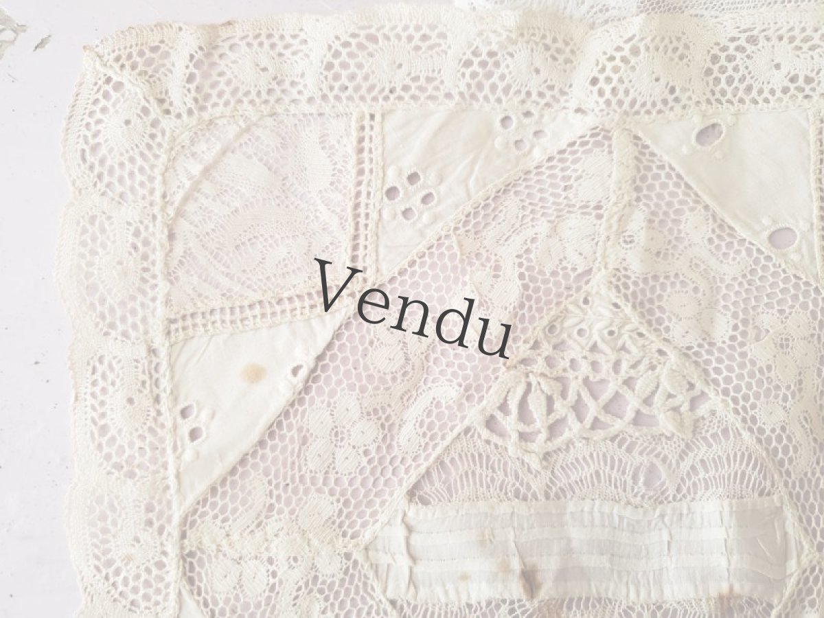 画像3: フランスアンティーク　ノルマンディレースのドイリー (3)