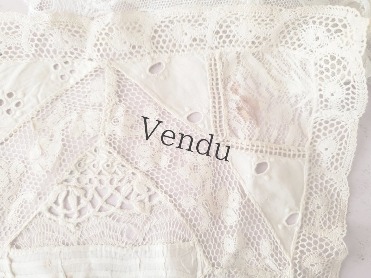 画像4: フランスアンティーク　ノルマンディレースのドイリー (4)