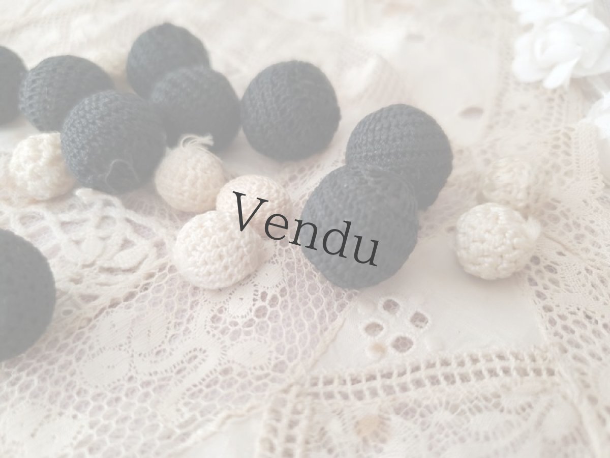 画像5: フランスアンティーク　Pompon白と黒セット  (5)