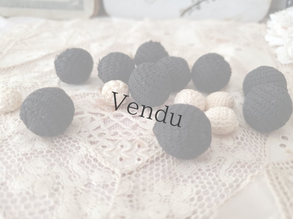 画像4: フランスアンティーク　Pompon白と黒セット  (4)