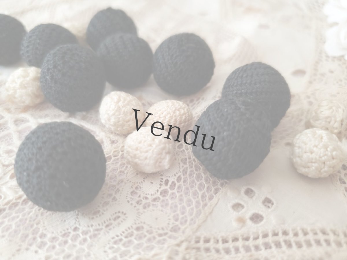 画像3: フランスアンティーク　Pompon白と黒セット  (3)