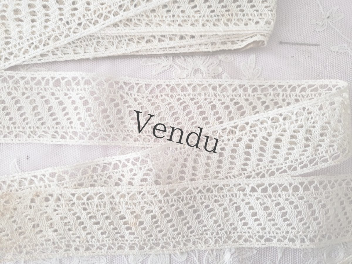 画像4: フランスアンティーク　ラベル付き台紙巻きボビンレース 10ｍ〜 (4)