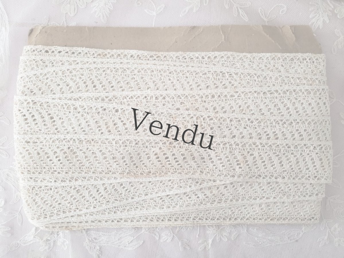 画像6: フランスアンティーク　ラベル付き台紙巻きボビンレース 10ｍ〜 (6)