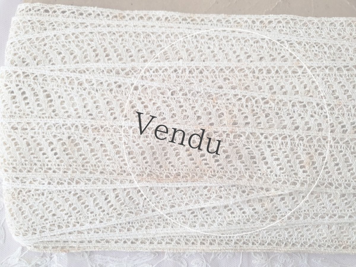 画像8: フランスアンティーク　ラベル付き台紙巻きボビンレース 10ｍ〜 (8)