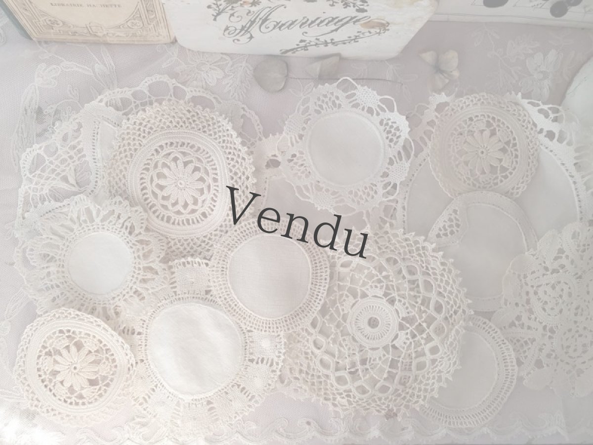 画像6: フランスヴィンテージ　ドイリー アソートセット A (6)