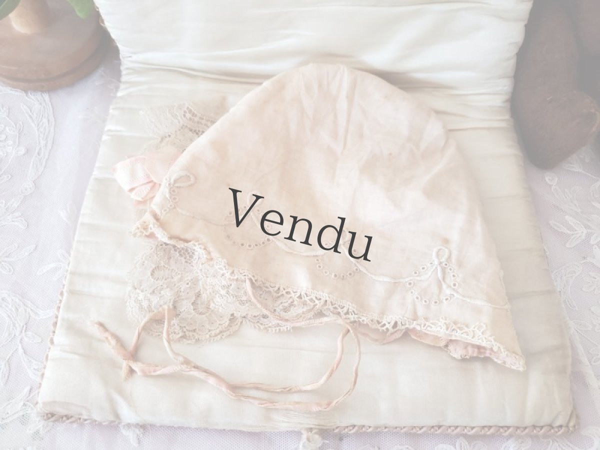 画像6: フランスアンティーク　シルクハンキーケース　ハンドペイント (6)