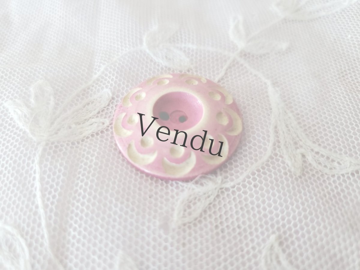 画像2: フランスアンティーク  ポップなガラリットボタン 26mm (2)