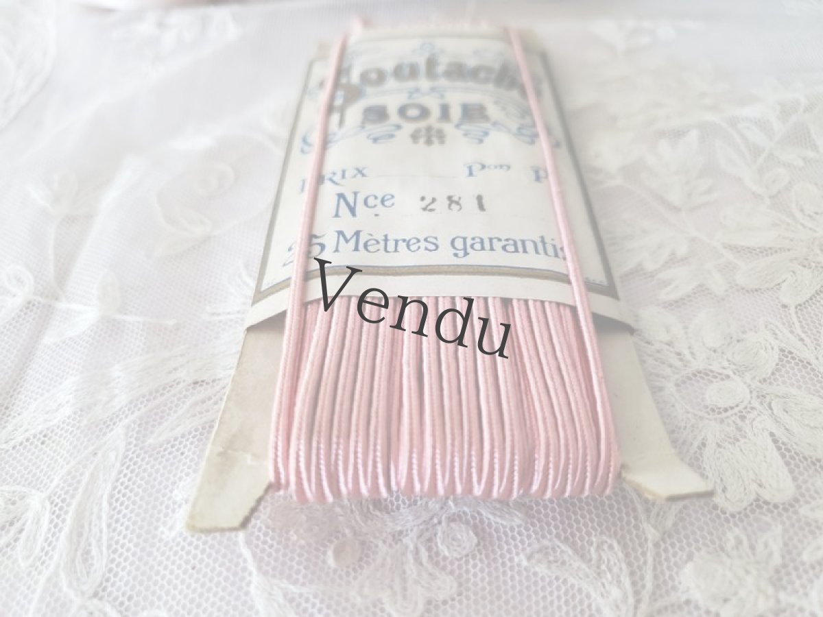 画像4: フランスアンティーク　台紙巻きシルクひも (4)