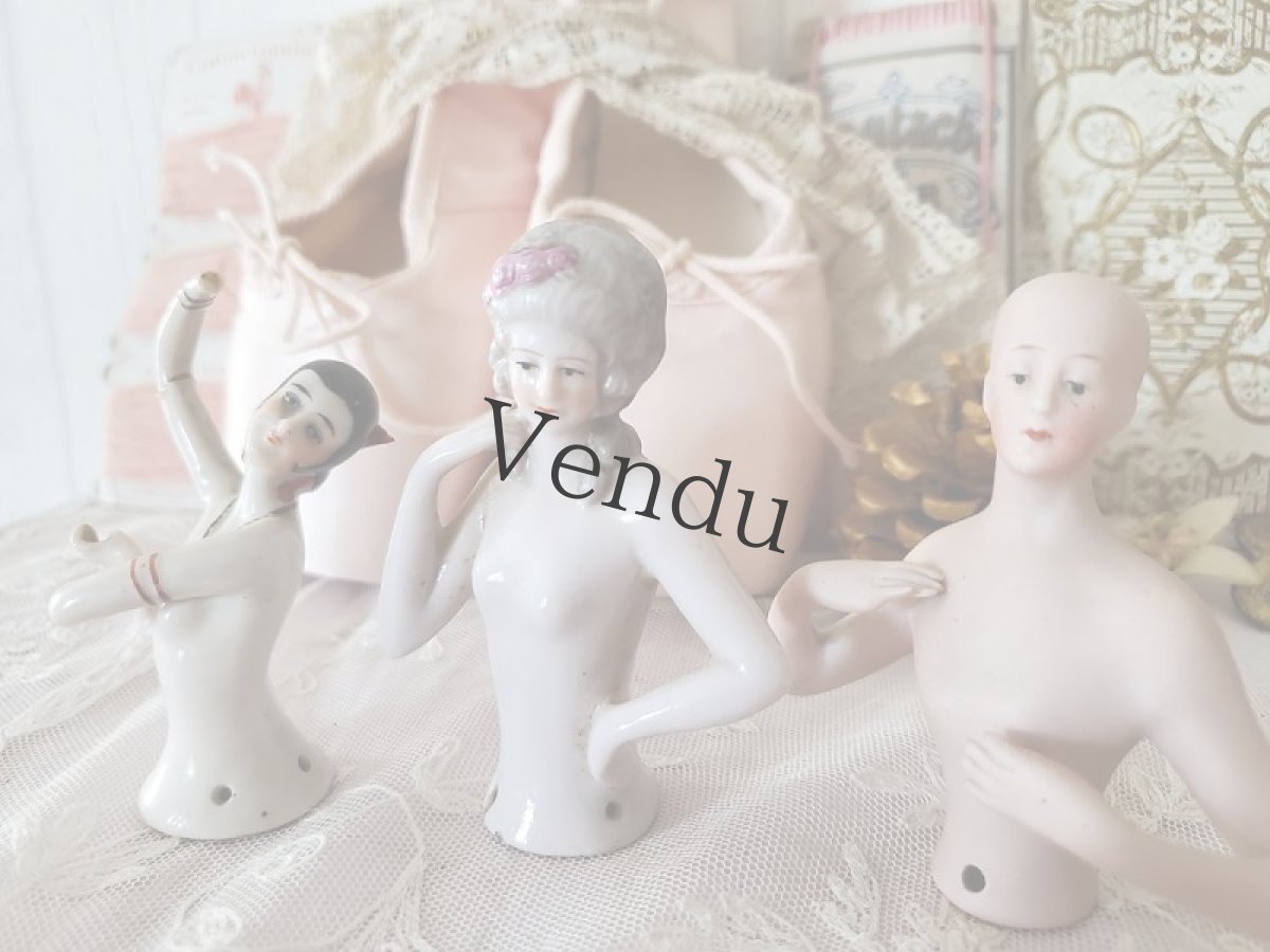画像2: ドイツアンティーク　ハーフドール　３体セット (2)