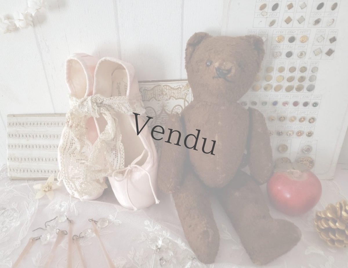 画像13: フランス 1940-50年代　小柄なくまのぬいぐるみ (13)