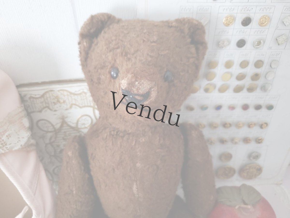 画像3: フランス 1940-50年代　小柄なくまのぬいぐるみ (3)