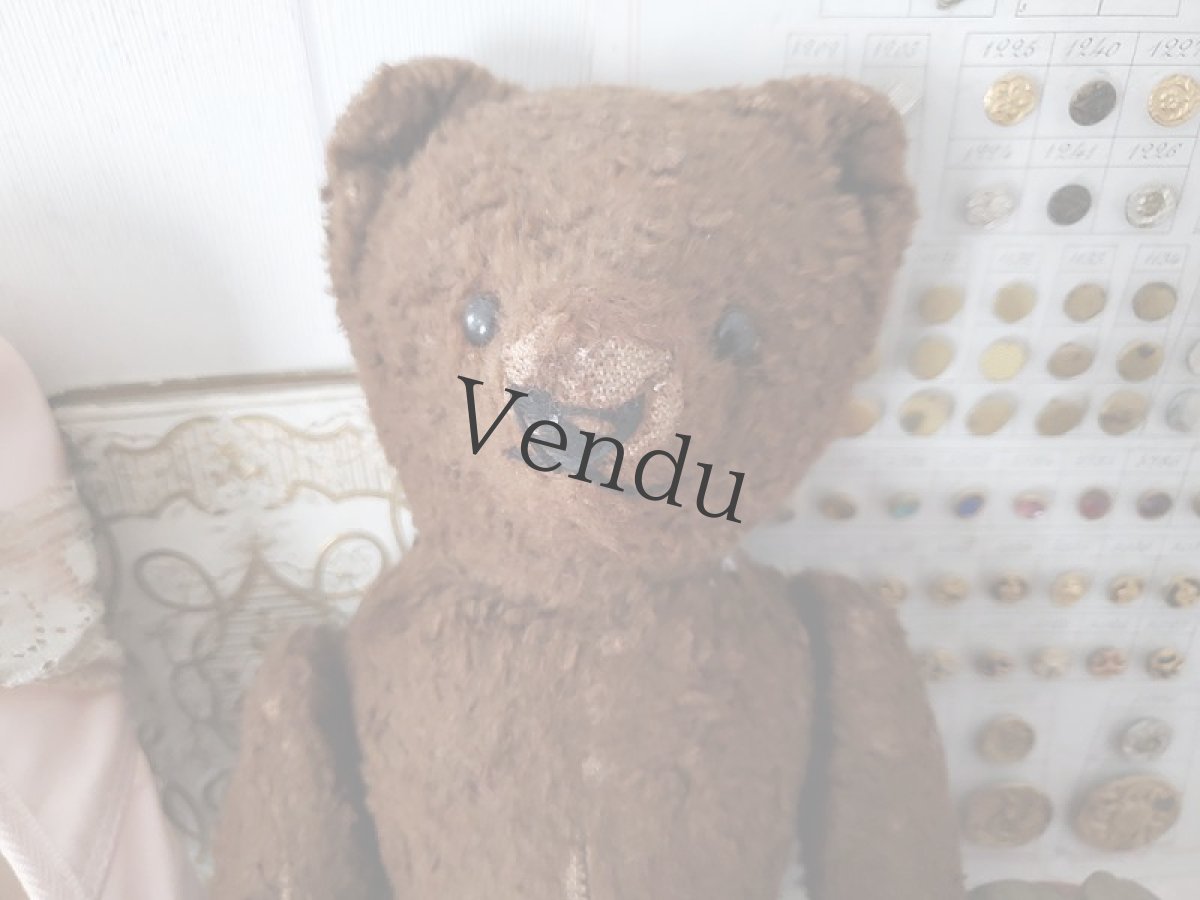 画像5: フランス 1940-50年代　小柄なくまのぬいぐるみ (5)