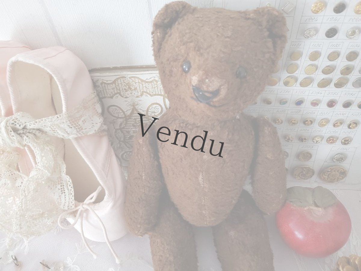 画像2: フランス 1940-50年代　小柄なくまのぬいぐるみ (2)