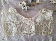 画像6: フランスアンティーク　チュール白糸刺繍　少女のつけ襟 (6)