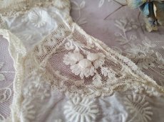 画像13: フランスアンティーク　チュール白糸刺繍　少女のつけ襟 (13)