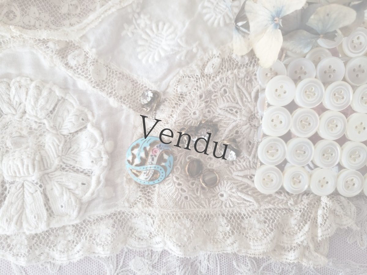 画像4: フランス 20世紀初頭　エマイユボタン 水色ローズ 22mm (4)