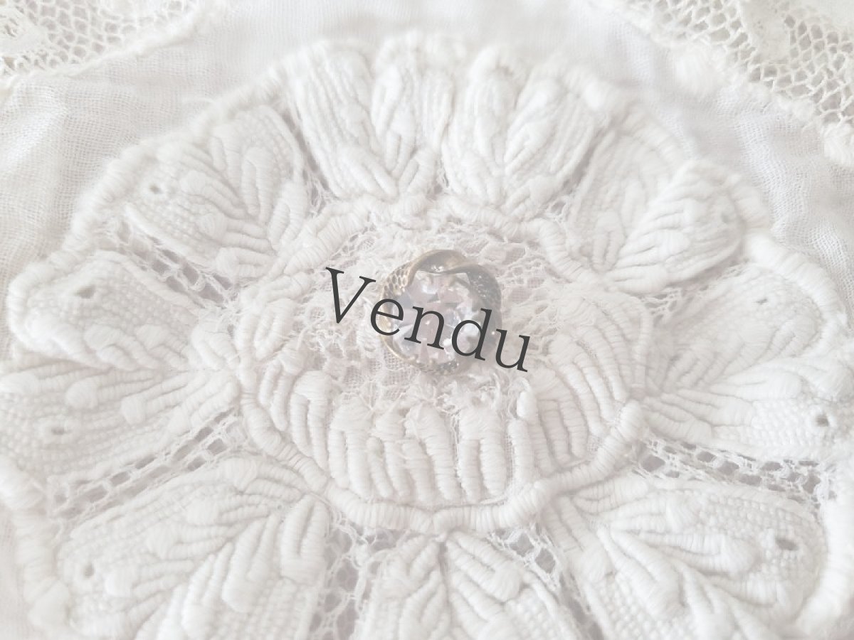 画像2: フランスアンティーク　ガラスストーン立て爪ボタン 11mm (2)