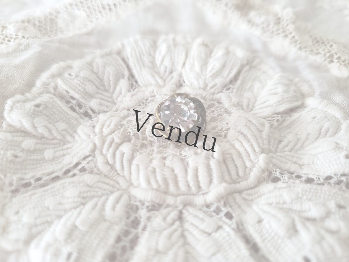 画像3: フランスアンティーク　ガラスストーン立て爪ボタン 11mm (3)