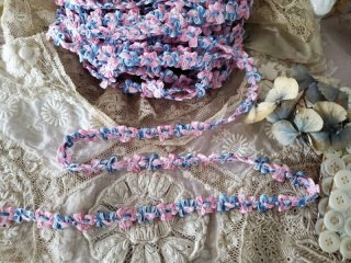 フランスアンティーク ロココリボン ペッシュピンク 50cm〜