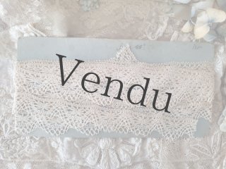 アンティーク ニードルワーク 舞う蝶と花の手刺繍＆フィレレース大判