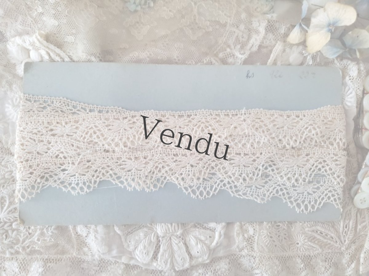 画像5: フランスアンティーク　台紙巻きボビンレース 470cm (5)