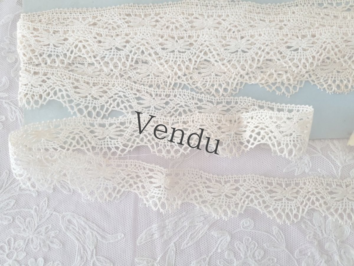 画像2: フランスアンティーク　台紙巻きボビンレース 470cm (2)