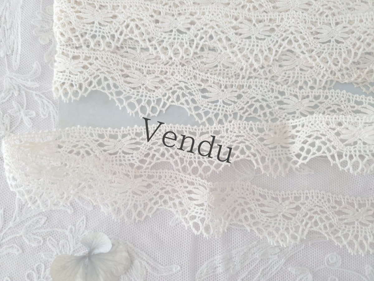 画像4: フランスアンティーク　台紙巻きボビンレース 470cm (4)