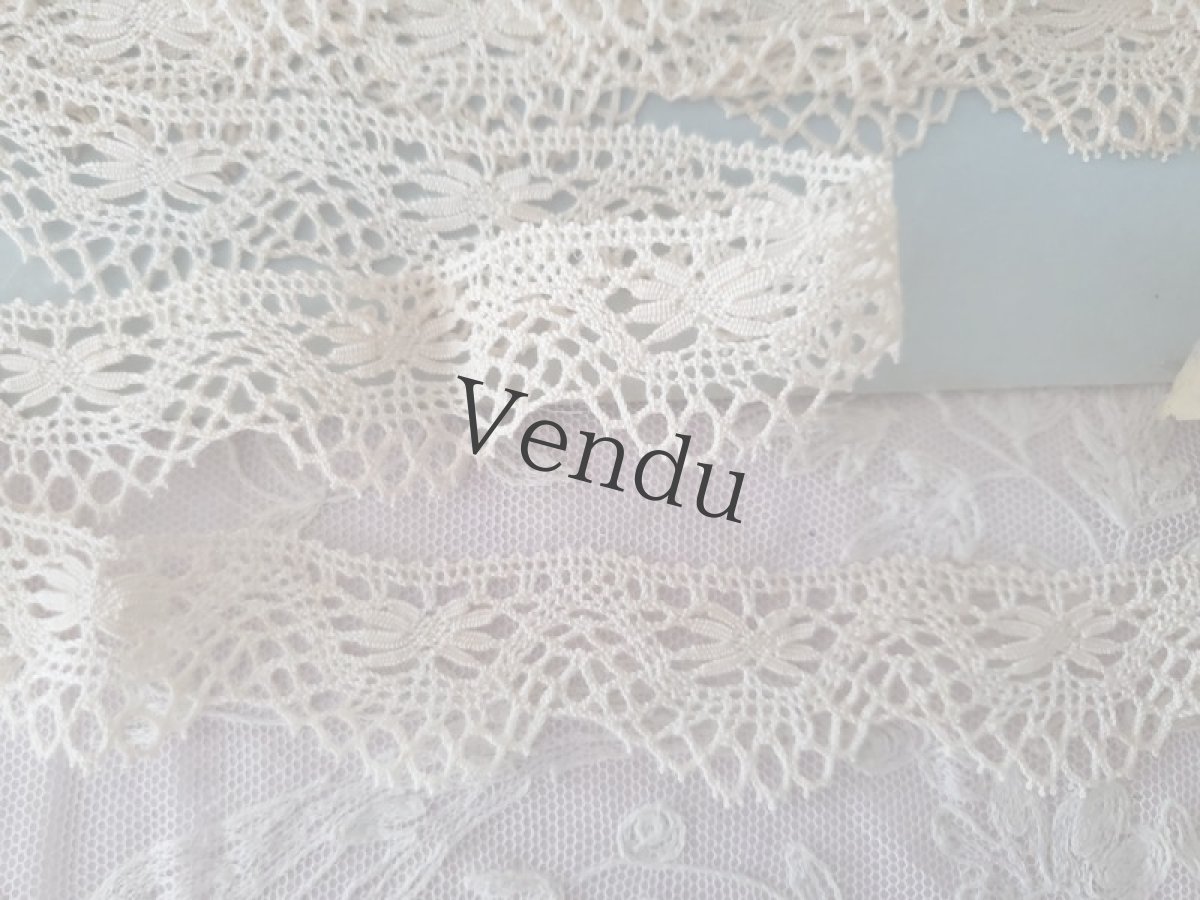 画像3: フランスアンティーク　台紙巻きボビンレース 470cm (3)