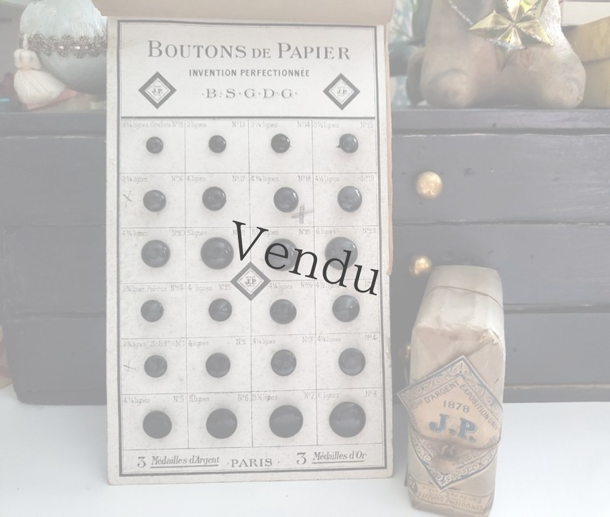 画像12: フランス 1878年 シューボタン パッケージ J.P. (12)