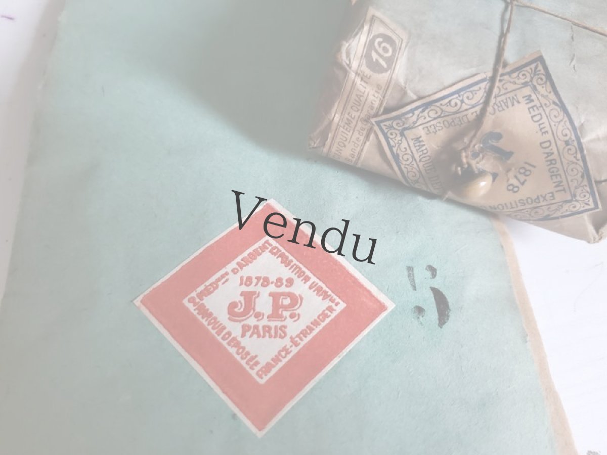 画像6: フランス 1900年代 シューボタンサンプルシート 包み紙色バリエ付き J.P. (6)