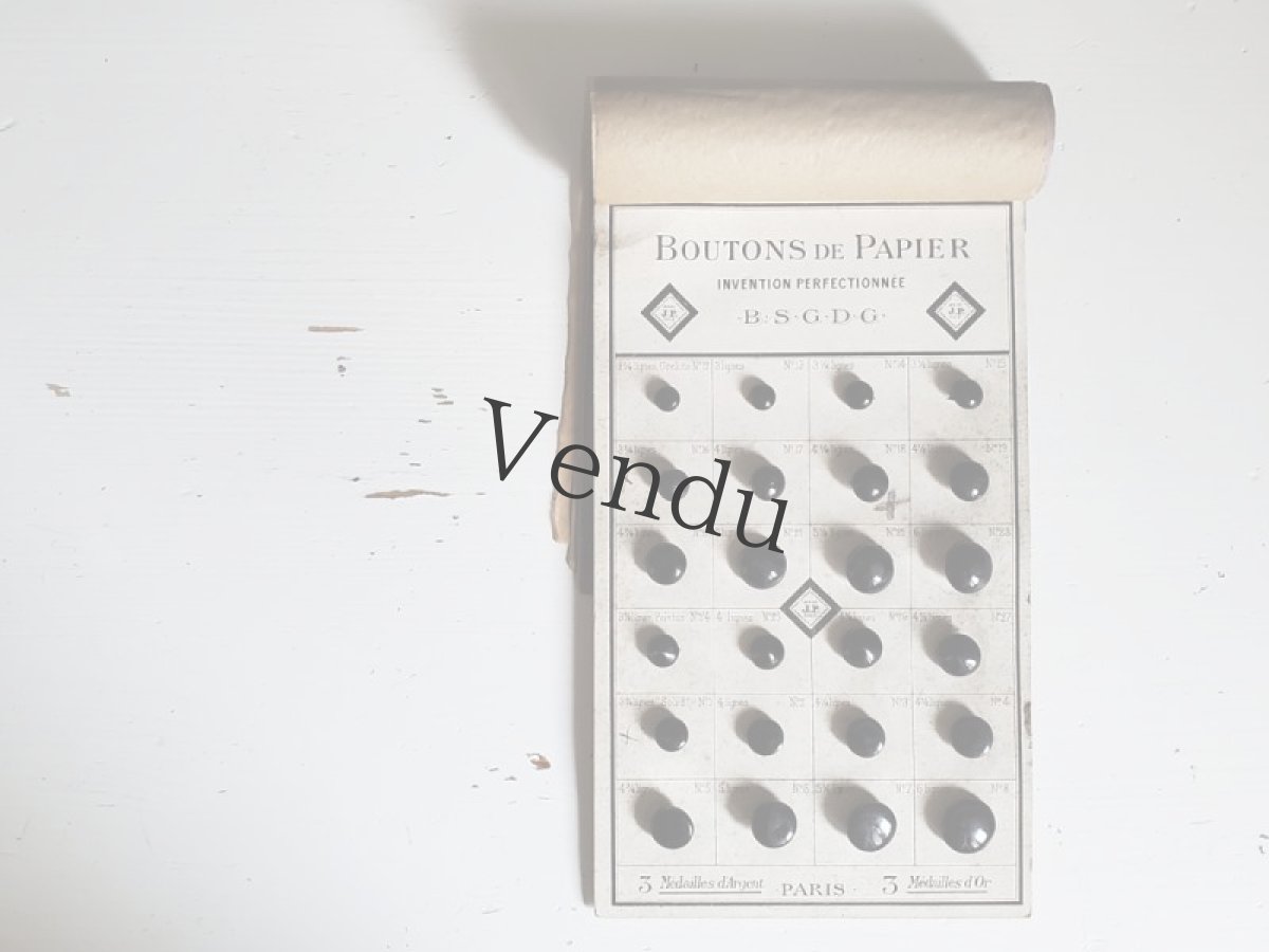 画像9: フランス 1900年代 シューボタンサンプルシート 包み紙色バリエ付き J.P. (9)