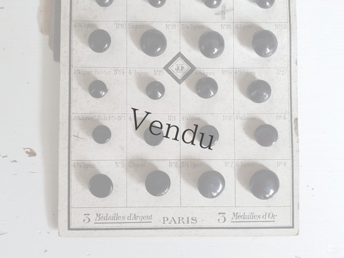 画像11: フランス 1900年代 シューボタンサンプルシート 包み紙色バリエ付き J.P. (11)