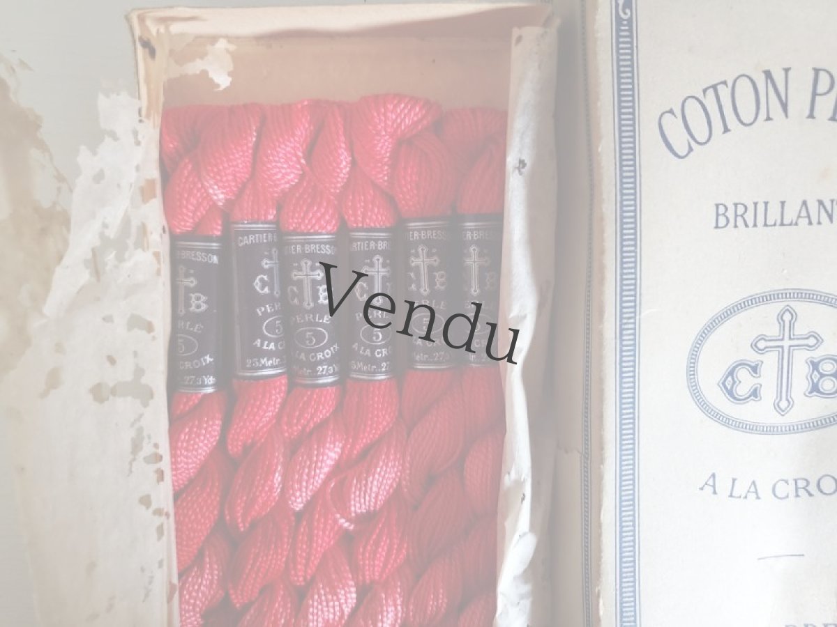 画像2: フランスアンティーク 箱入り刺繍糸×６束 レッド系  CARTIER-BRESSON (2)