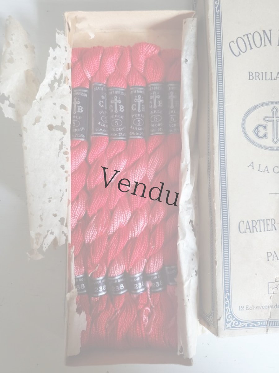 画像3: フランスアンティーク 箱入り刺繍糸×６束 レッド系  CARTIER-BRESSON (3)