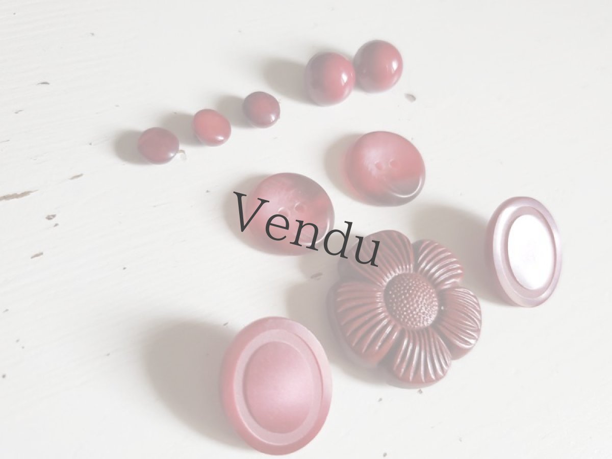 画像3: フランスヴィンテージ  ボタンアソート《Cerise》 10個セット  (3)
