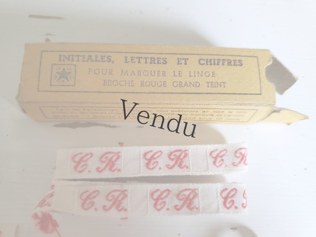 画像3: フランスアンティーク　イニシャルテープ　箱入り2本組 《CR》 (3)