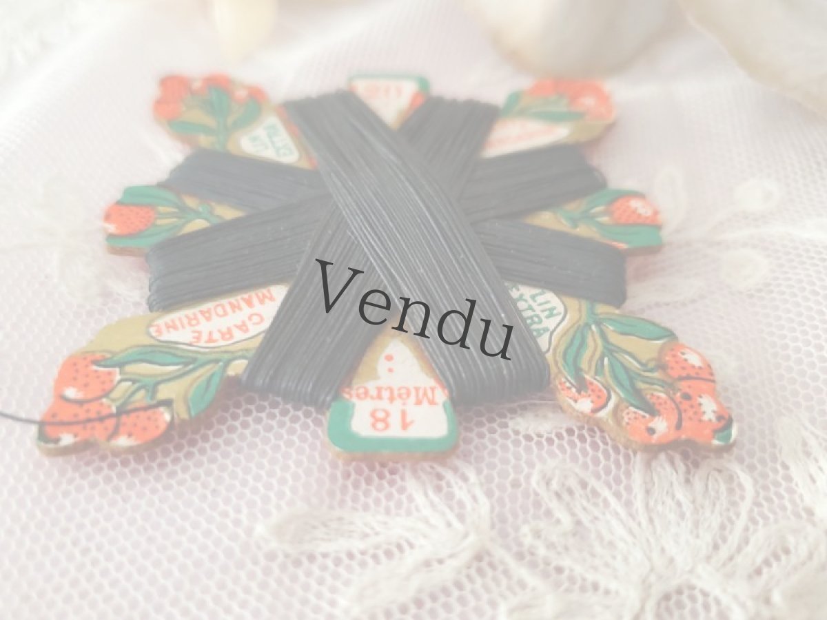 画像2: フランス 1900年代 リネン糸巻き CARTE MANDARINE (2)