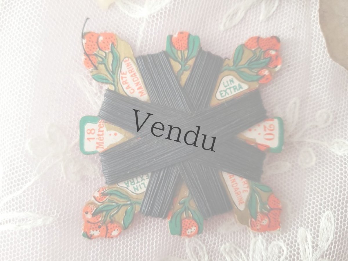 画像3: フランス 1900年代 リネン糸巻き CARTE MANDARINE (3)