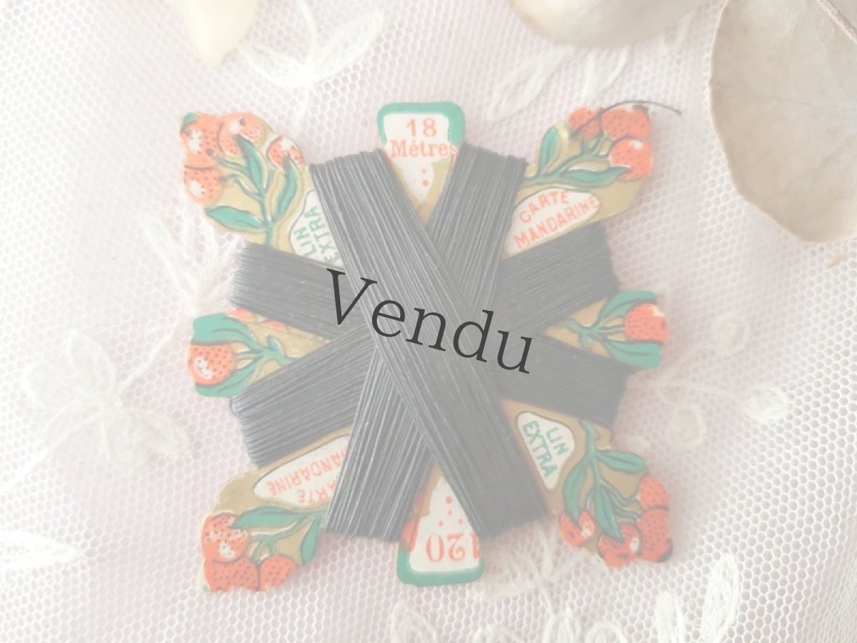 画像4: フランス 1900年代 リネン糸巻き CARTE MANDARINE (4)