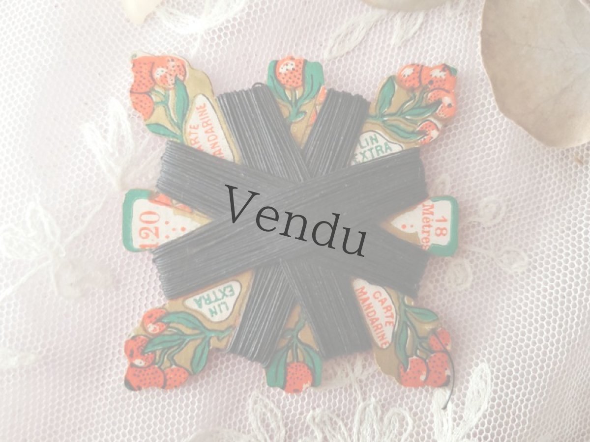 画像5: フランス 1900年代 リネン糸巻き CARTE MANDARINE (5)