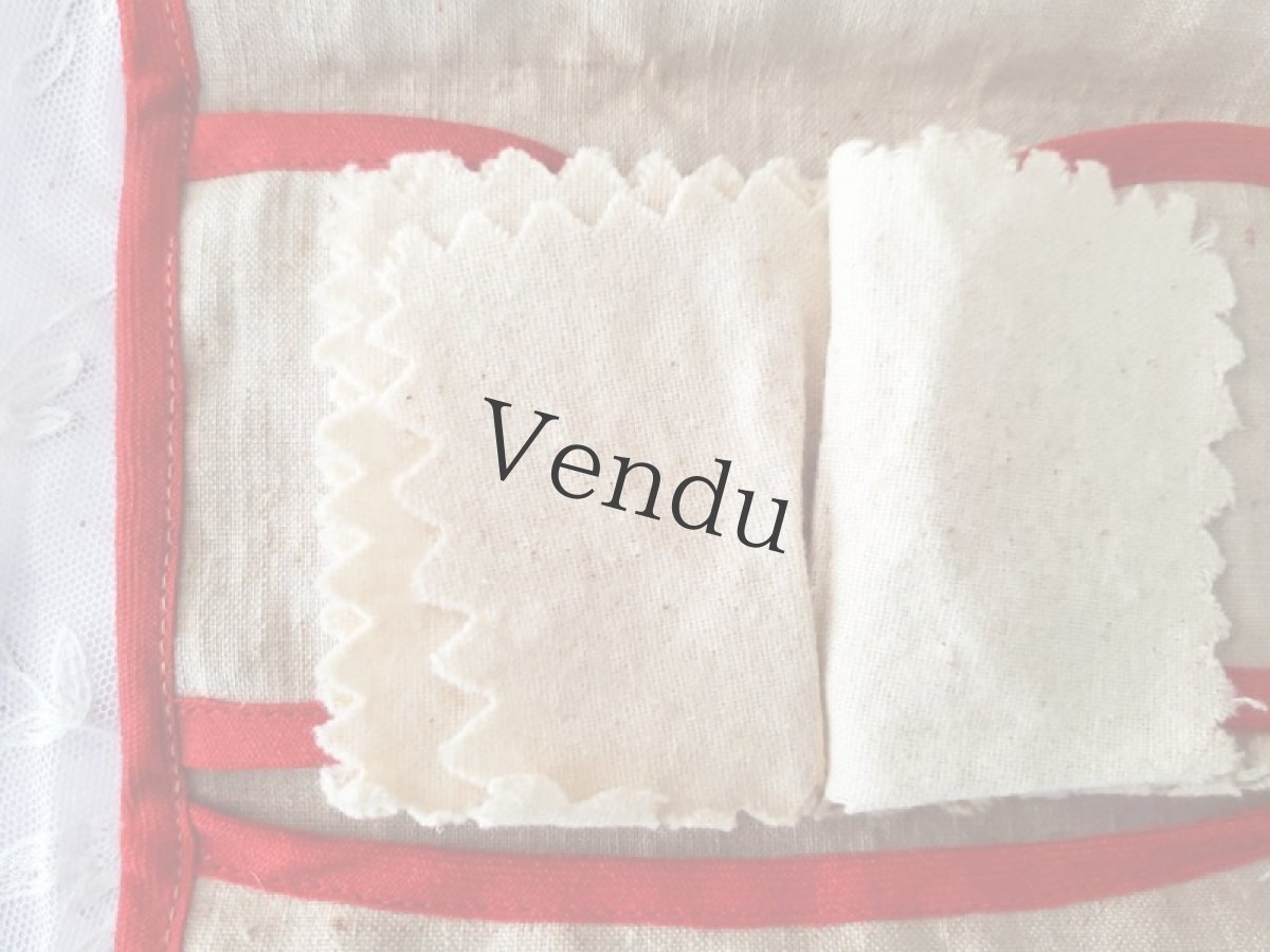 画像5: フランスヴィンテージ　赤糸刺繍のお裁縫ポーチ (5)