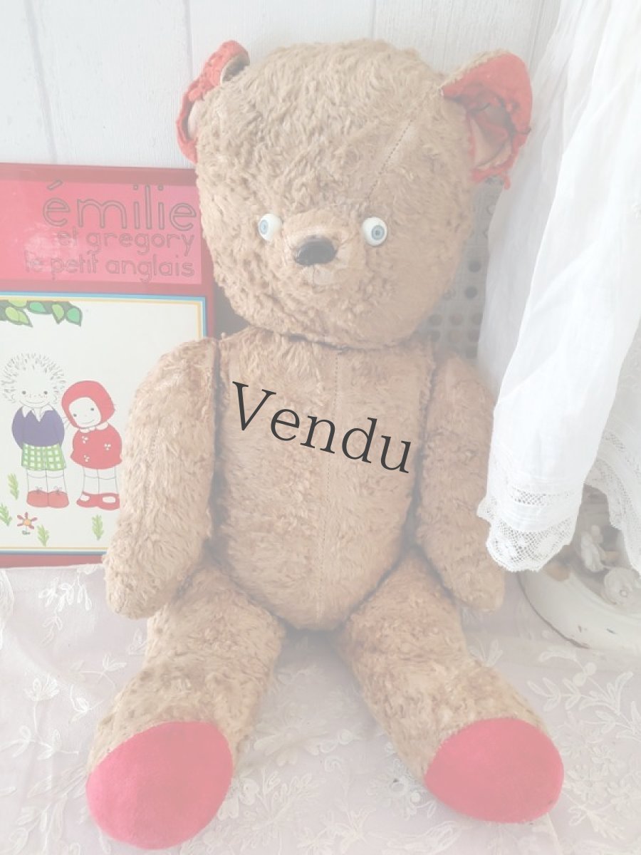 画像4: フランス 1940-1960年　大きなくまのぬいぐるみ (4)
