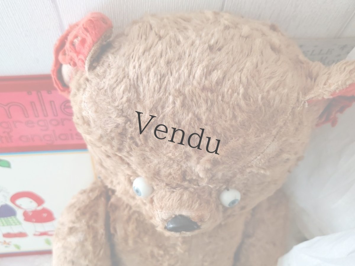 画像7: フランス 1940-1960年　大きなくまのぬいぐるみ (7)