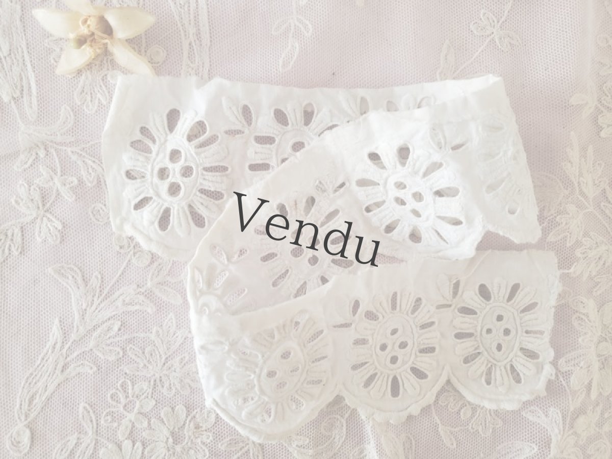 画像4: フランスアンティーク　カットワーク刺繍レースはぎれ ４種セット (4)