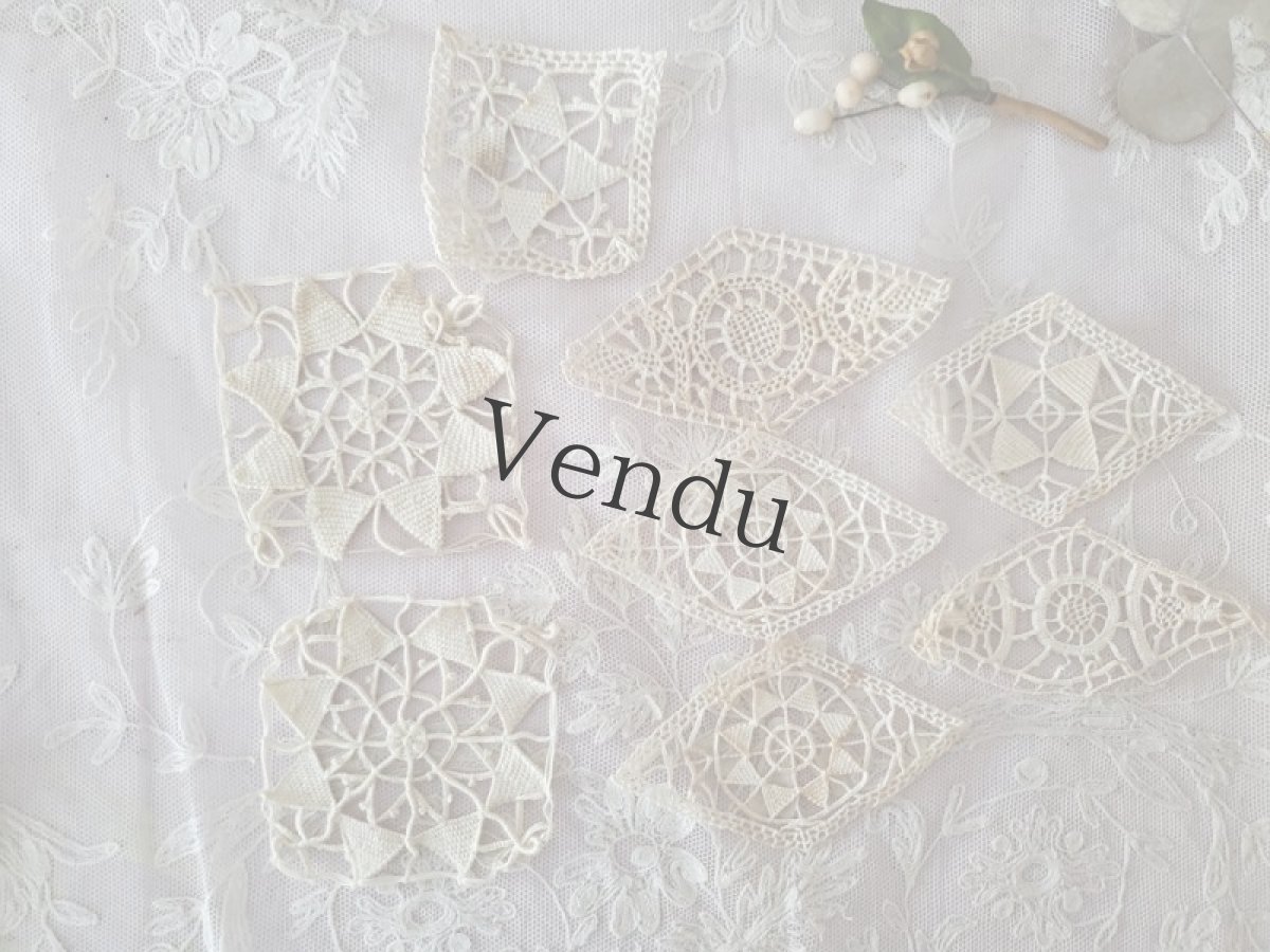 画像2: フランスアンティーク　レースモチーフセット (2)